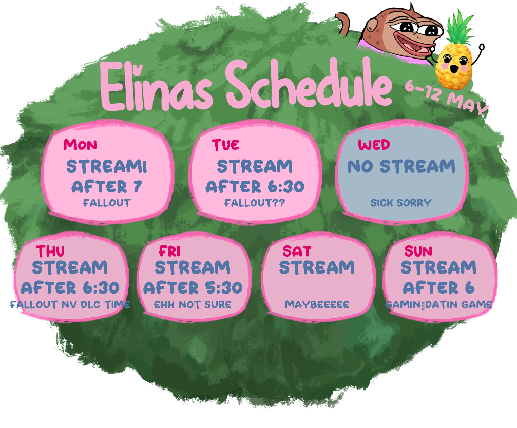 Elina's streaming schedule 